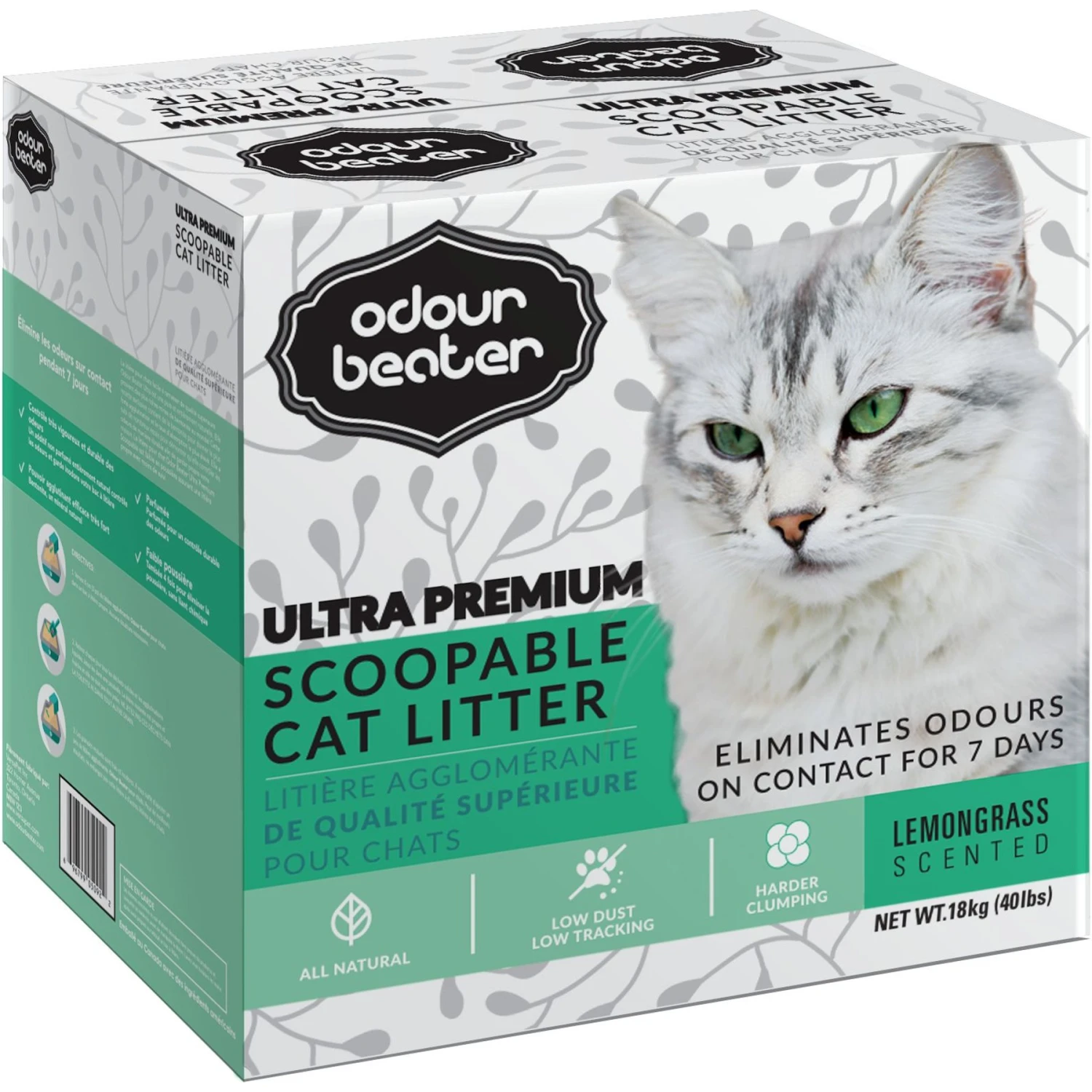 Odour Beater Lemongrass Cat Litter, 40-lb Bag 1 Odour Beater Lemongrass Cat Litter, 40-lb Bag