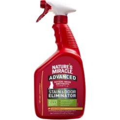 Nature's Miracle Advanced Cat Enzymatic Stain Remover & Odor Eliminator Spray, Sunny Lemon, 32-oz Bottle