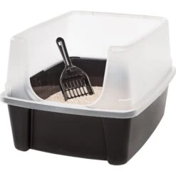 IRIS USA Open Top Litter Box With Scatter Shield & Scoop -Mewhaus Shop 116462 PT2. AC SS1800 V1680811968