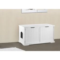 Merry Products Cat Washroom Bench Decorative Litter Box Cover & Storage -Mewhaus Shop 118012 PT4. AC SS1800 V1492009646