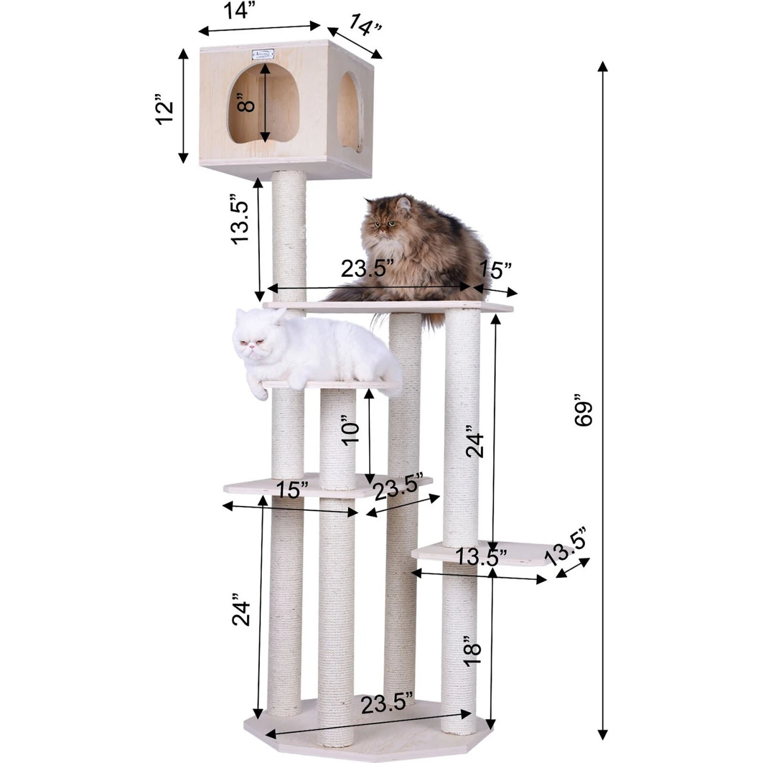 Armarkat 69-in Wooden Cat Tree & Condo 7 Armarkat 69-in Wooden Cat Tree & Condo - Image 7