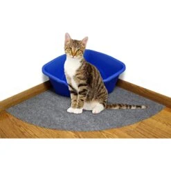 Drymate Corner Ridged Cat Litter Trapping Mat, Grey, 29.5-in X 29.5-in -Mewhaus Shop 134952 PT6. AC SS1800 V1502744878