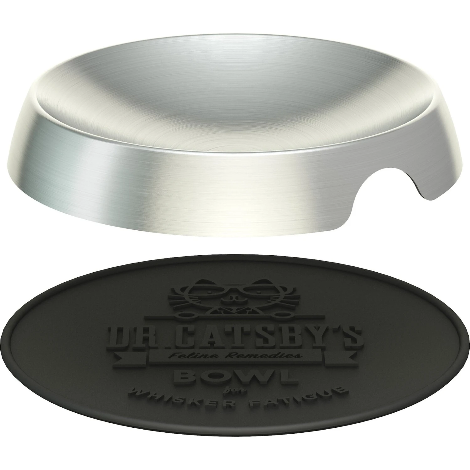 Dr. Catsby's Whisker Relief Non-Skid Stainless Steel Cat Bowl, 1.5-cup 3 Dr. Catsby's Whisker Relief Non-Skid Stainless Steel Cat Bowl, 1.5-cup - Image 3