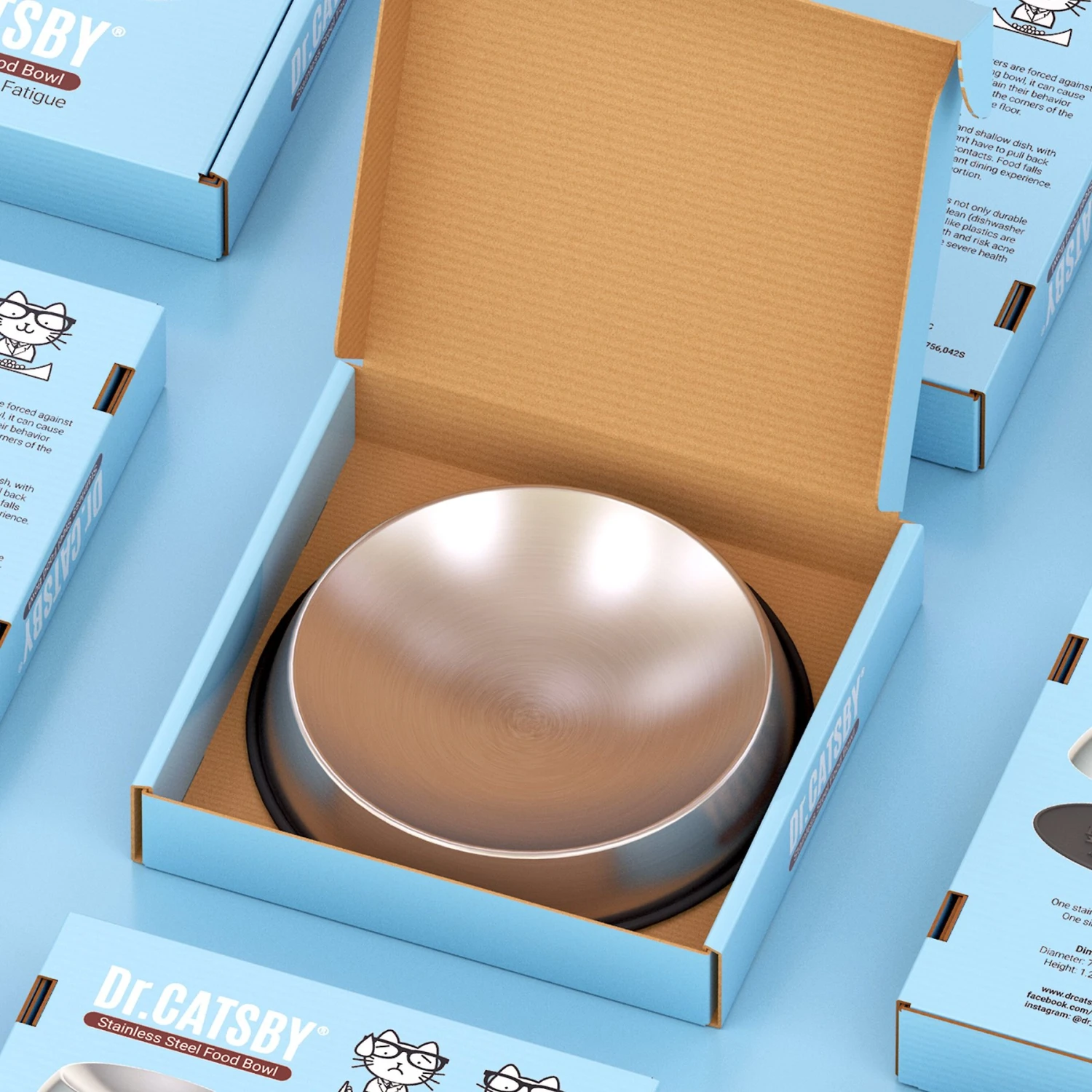 Dr. Catsby's Whisker Relief Non-Skid Stainless Steel Cat Bowl, 1.5-cup 7 Dr. Catsby's Whisker Relief Non-Skid Stainless Steel Cat Bowl, 1.5-cup - Image 7