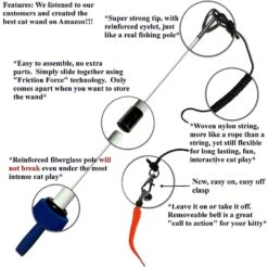 Pet Fit For Life 5 Piece Squiggly Worm Wand Cat Toy -Mewhaus Shop 140078 PT7. AC SS1800 V1589320920