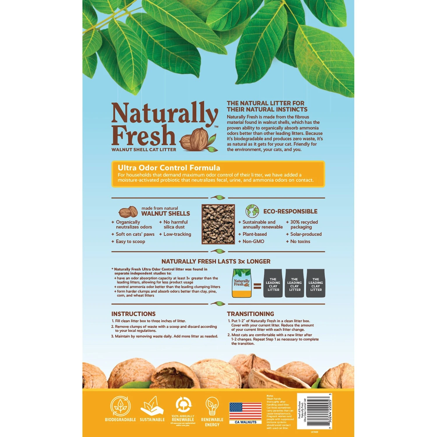 Naturally Fresh Multi-Cat Fresh Unscented Clumping Walnut Cat Litter 2 Naturally Fresh Multi-Cat Fresh Unscented Clumping Walnut Cat Litter - Image 2