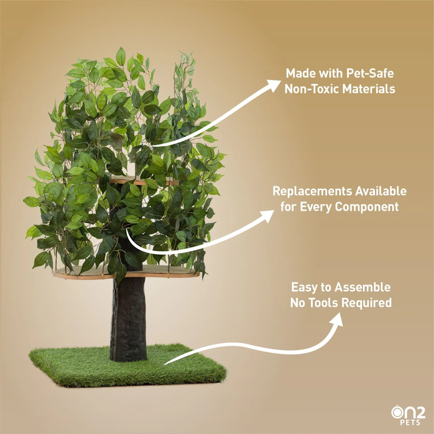 On2Pets 48-in Medium Square Modern Cat Tree 5 On2Pets 48-in Medium Square Modern Cat Tree - Image 5