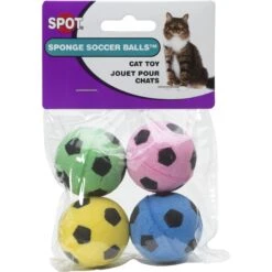 Ethical Pet Sponge Soccer Ball Cat Toy, 4-pack -Mewhaus Shop 154217 PT7. AC SS1800 V1542403936