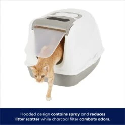 Frisco Flip Top Hooded Cat Litter Box, Gray, Large, 22-in -Mewhaus Shop 155654 PT2. AC SS1800 V1675279640