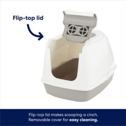 Frisco Flip Top Hooded Cat Litter Box, Gray, Large, 22-in -Mewhaus Shop 155654 PT3. AC SS1800 V1675279989