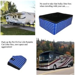 Pet Fit For Life Collapsible Portable Litter Box With Collapsible Bowl -Mewhaus Shop 159018 PT4. AC SS1800 V1552502527