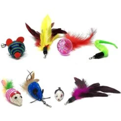 Pet Fit For Life Interactive Wand Teaser, Toys & Storage Bag 8 Piece Bundle Cat Toy -Mewhaus Shop 159022 PT6. AC SS1800 V1589321000