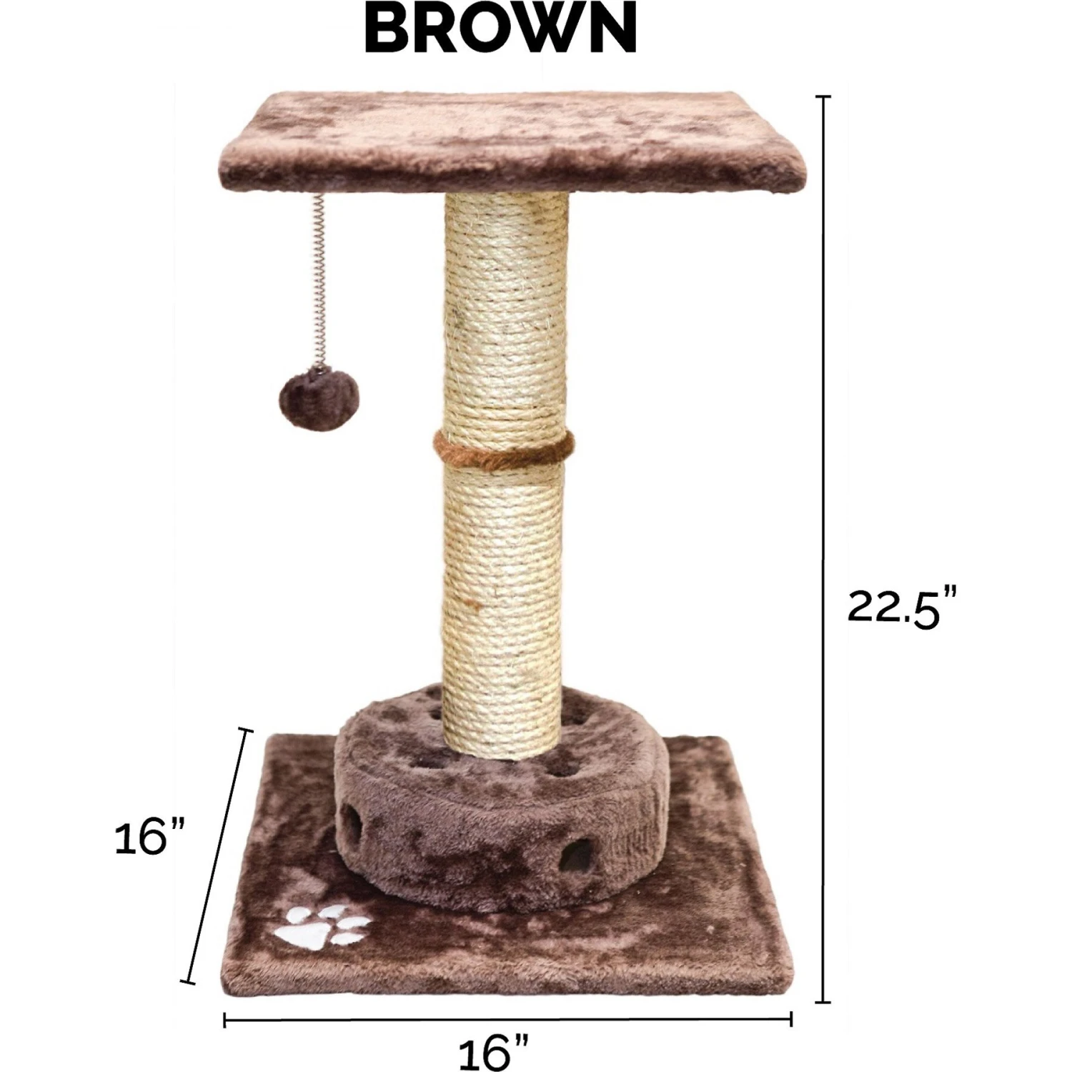 Tiger Tough Scratching Post 22.5-in Faux Fur Cat Tree 4 Tiger Tough Scratching Post 22.5-in Faux Fur Cat Tree - Image 4