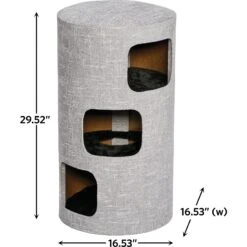 MidWest 3-Story Feline Nuvo Stella Cat Condo, Silver -Mewhaus Shop 176502 PT2. AC SS1800 V1559591578