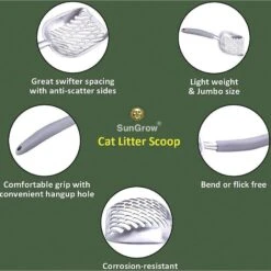 SunGrow Non-Stick Metal Scoop Kitty Box Cat Litter Scooper -Mewhaus Shop 179562 PT3. AC SS1800 V1561406845