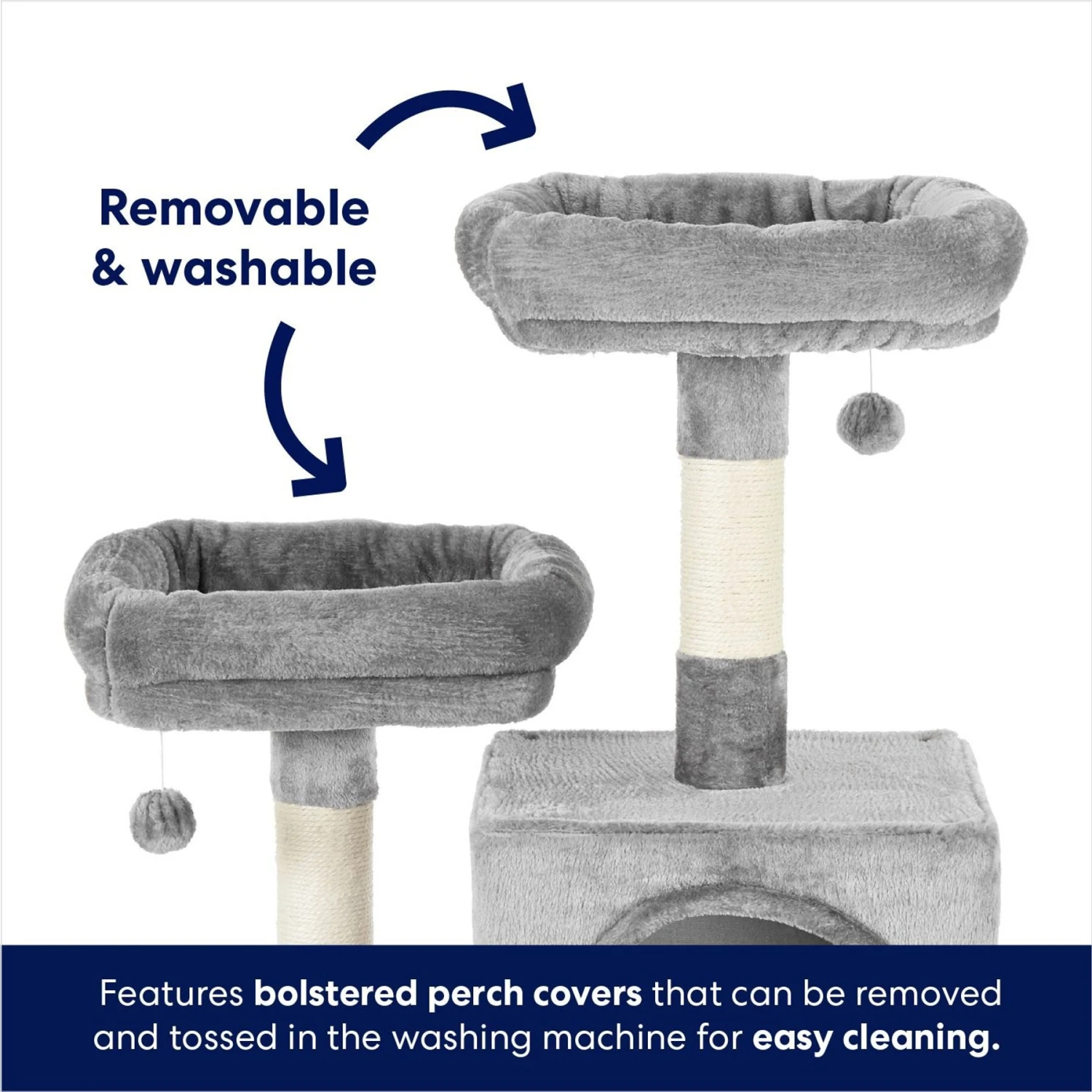 Frisco 61-in Faux Fur Cat Tree & Condo 3 Frisco 61-in Faux Fur Cat Tree & Condo - Image 3