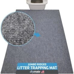 Drymate Jumbo Ridged Cat Litter Trapping Mat, Grey, 36-in X 47-in