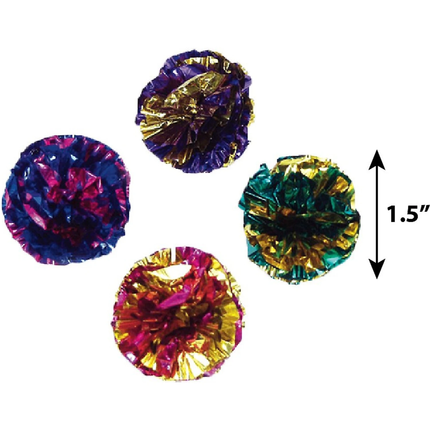 Turbo Krinkle Balls Cat Toy, 4 Count 2 Turbo Krinkle Balls Cat Toy, 4 Count - Image 2