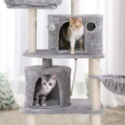 FEANDREA 55.1-in Faux Fleece Cat Tree & Condo 11 FEANDREA 55.1-in Faux Fleece Cat Tree & Condo -Mewhaus Shop 205247 PT2. AC SS1800 V1648066314