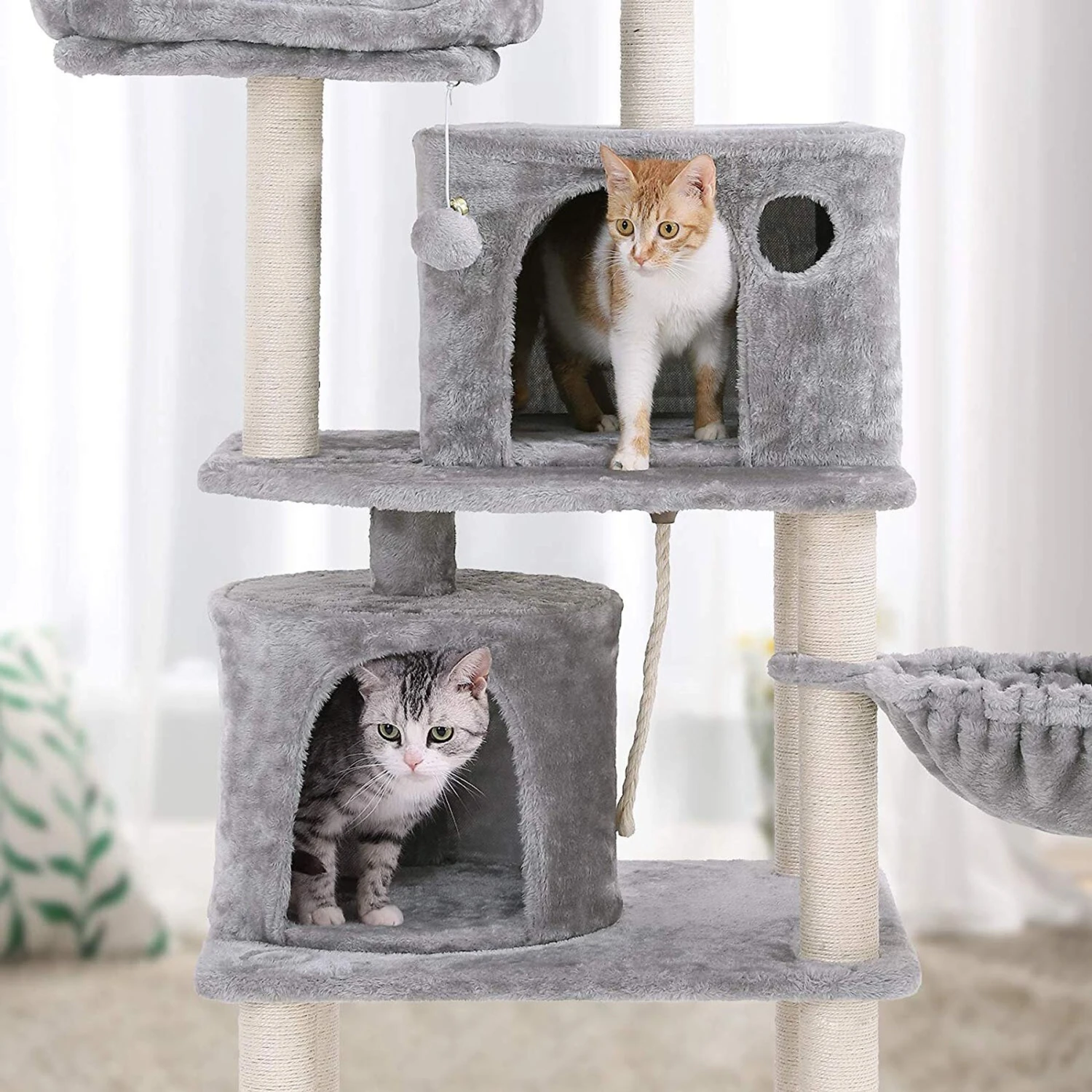 FEANDREA 55.1-in Faux Fleece Cat Tree & Condo 3 FEANDREA 55.1-in Faux Fleece Cat Tree & Condo - Image 3