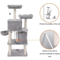 FEANDREA 55.1-in Faux Fleece Cat Tree & Condo 13 FEANDREA 55.1-in Faux Fleece Cat Tree & Condo -Mewhaus Shop 205247 PT4. AC SS1800 V1648066608