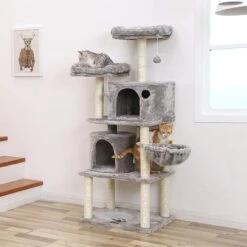 FEANDREA 55.1-in Faux Fleece Cat Tree & Condo 17 FEANDREA 55.1-in Faux Fleece Cat Tree & Condo -Mewhaus Shop 205247 PT8. AC SS1800 V1648066327