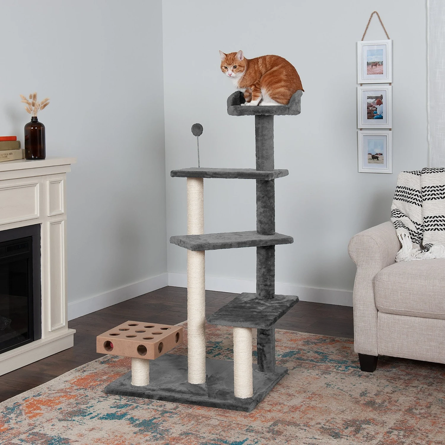 Tiger Tough Play Stairs 49.5-in Faux Fur Cat Tree 1 Tiger Tough Play Stairs 49.5-in Faux Fur Cat Tree