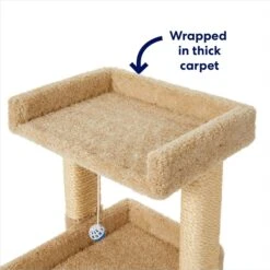 Frisco 32-in Real Carpet Wooden Cat Tree With Toy -Mewhaus Shop 208920 PT2. AC SS1800 V1667228691