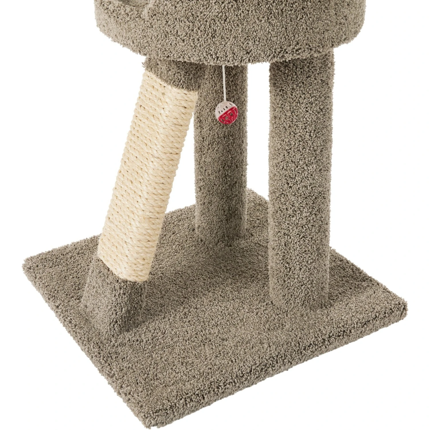 Frisco 24-in Real Carpet Cat Scratching Perch With Toy 4 Frisco 24-in Real Carpet Cat Scratching Perch With Toy - Image 4