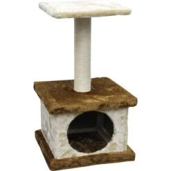 Go Pet Club 22-in Economical Cat Tree Condo, Beige/Brown -Mewhaus Shop 216916 PT2. AC SS1800 V1587484063
