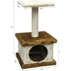 Go Pet Club 22-in Economical Cat Tree Condo, Beige/Brown -Mewhaus Shop 216916 PT3. AC SS1800 V1671226226