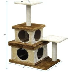 Go Pet Club 32-in Economical Cat Tree House, Beige/Brown -Mewhaus Shop 216954 PT3. AC SS1800 V1671226285