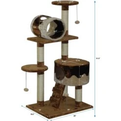 Go Pet Club 51.5-in Cat Tree Condo, Beige/ Brown -Mewhaus Shop 217045 PT3. AC SS1800 V1671226284