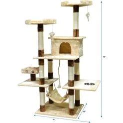 Go Pet Club 70-in IQ Busy Box Cat Tree Condo, Beige -Mewhaus Shop 217132 PT3. AC SS1800 V1671226287