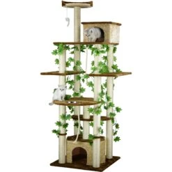 Go Pet Club 85-in Forest With Leaves Cat Tree, Beige/ Brown -Mewhaus Shop 217158 PT2. AC SS1800 V1702056827