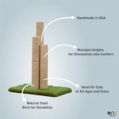 On2Pets Skyline 22-in Sisal Cat Scratching Post -Mewhaus Shop 220366 PT5. AC SS1800 V1684772826
