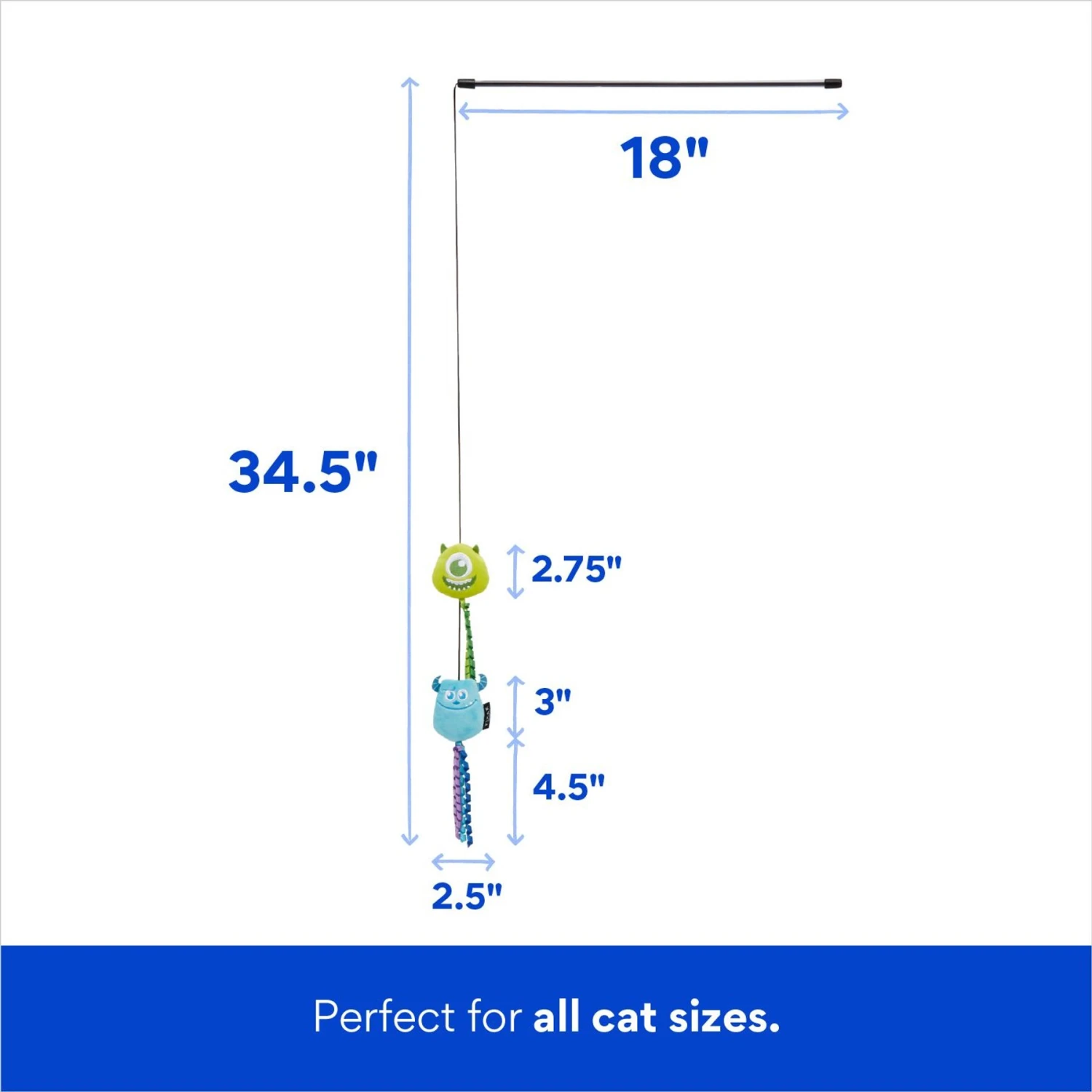 Pixar Mike Wazowski & Sulley Teaser Cat Toy With Catnip 2 Pixar Mike Wazowski & Sulley Teaser Cat Toy With Catnip - Image 2