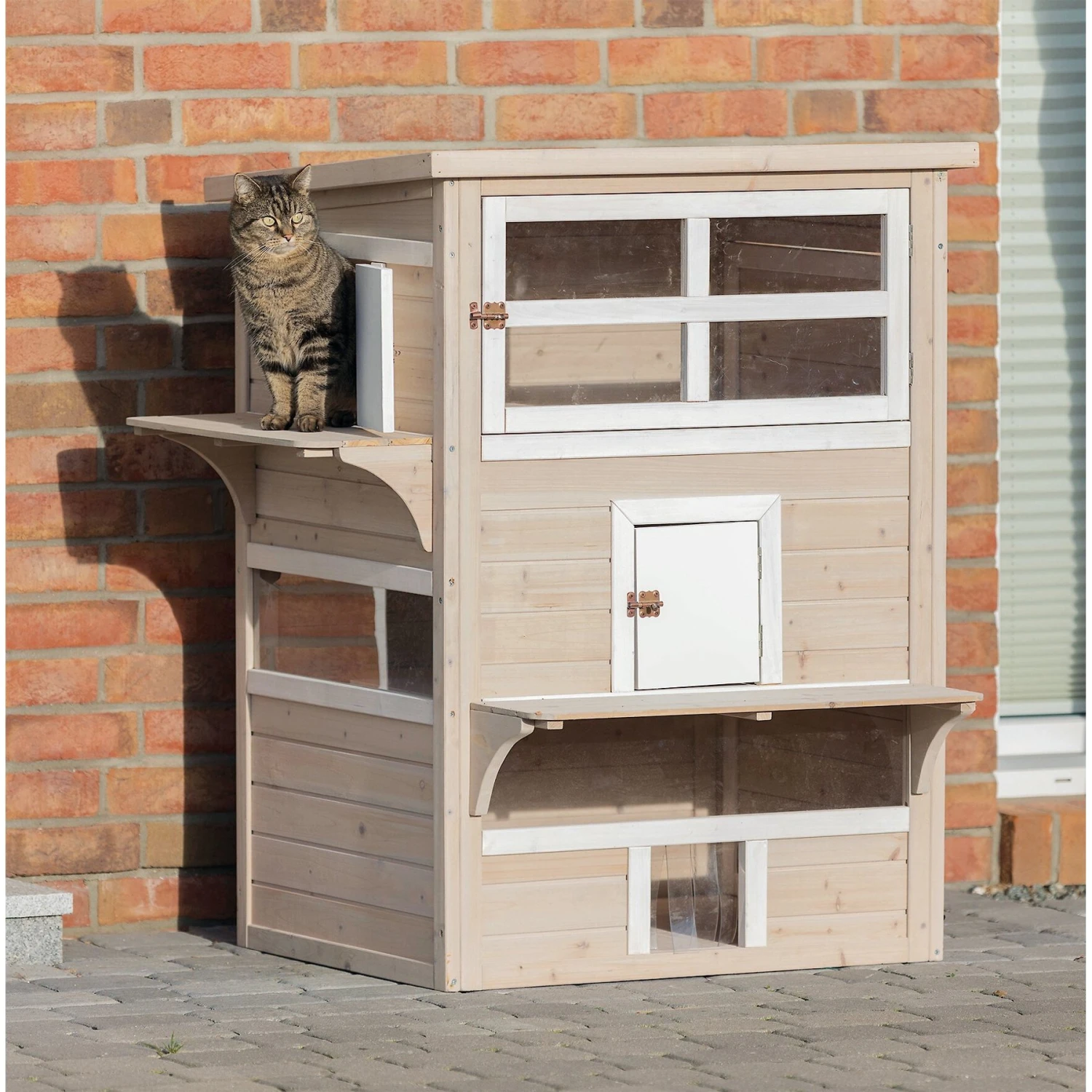 TRIXIE Natura Wooden 3-Story Retreat Cat House 1 TRIXIE Natura Wooden 3-Story Retreat Cat House