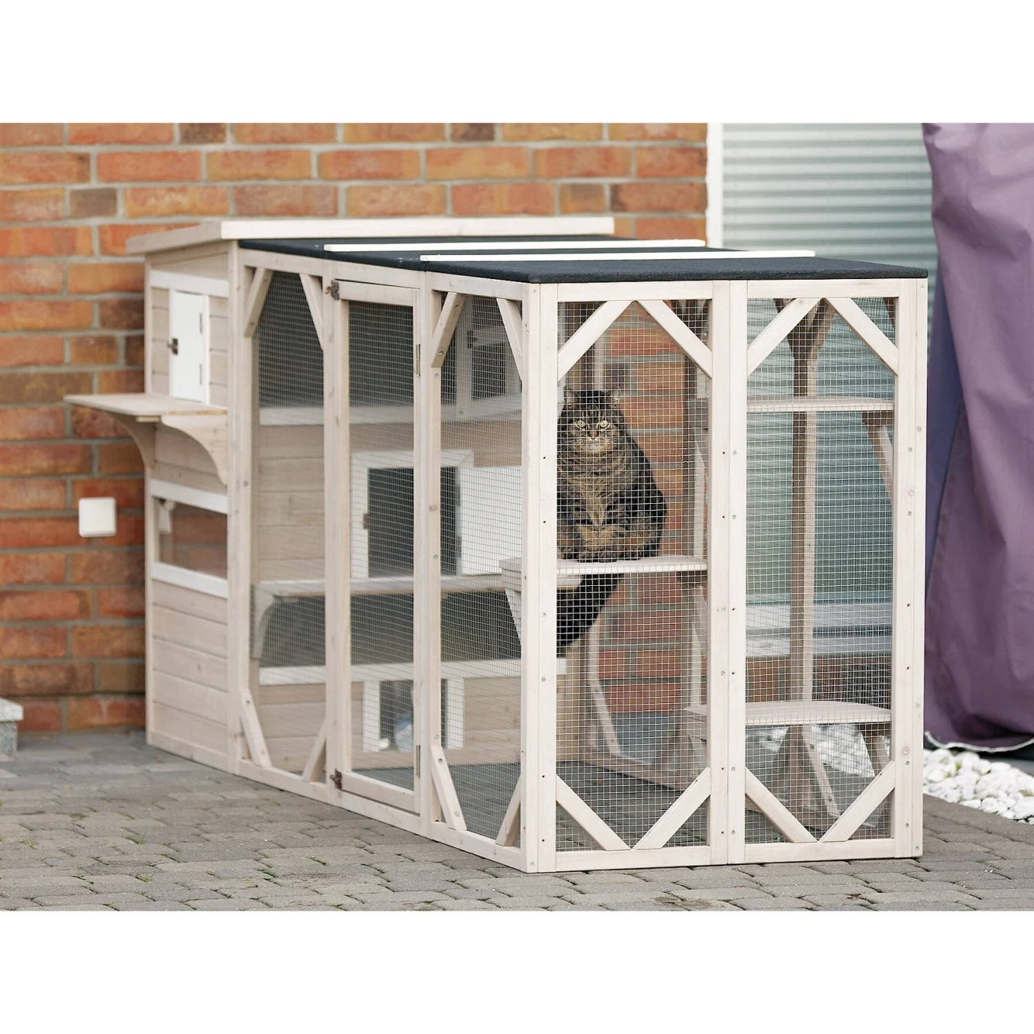 TRIXIE Natura Wooden 3-Story Retreat Cat House 2 TRIXIE Natura Wooden 3-Story Retreat Cat House - Image 2