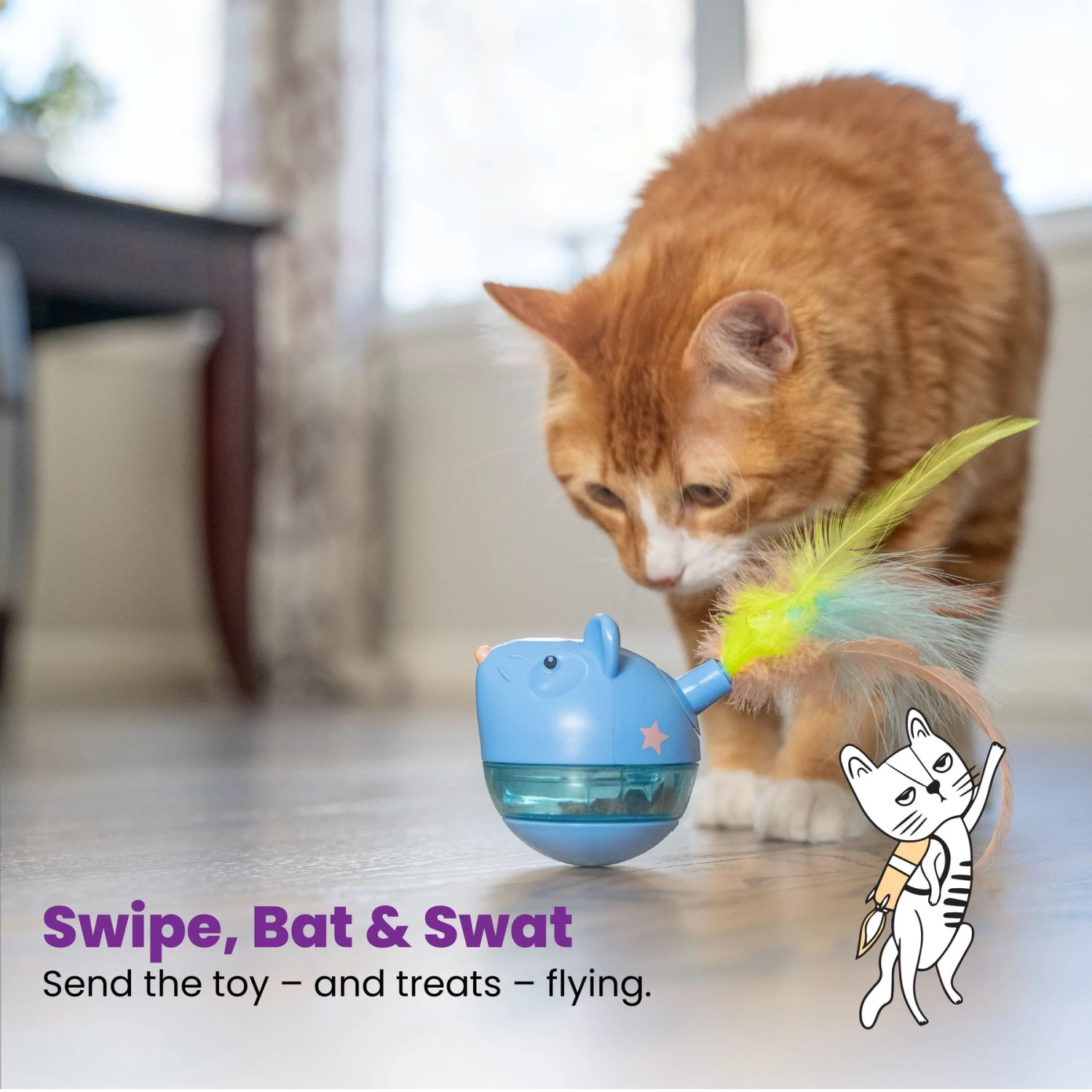 Catstages Hunt 'N Swat Treat Dispenser Cat Toy 6 Catstages Hunt 'N Swat Treat Dispenser Cat Toy - Image 6
