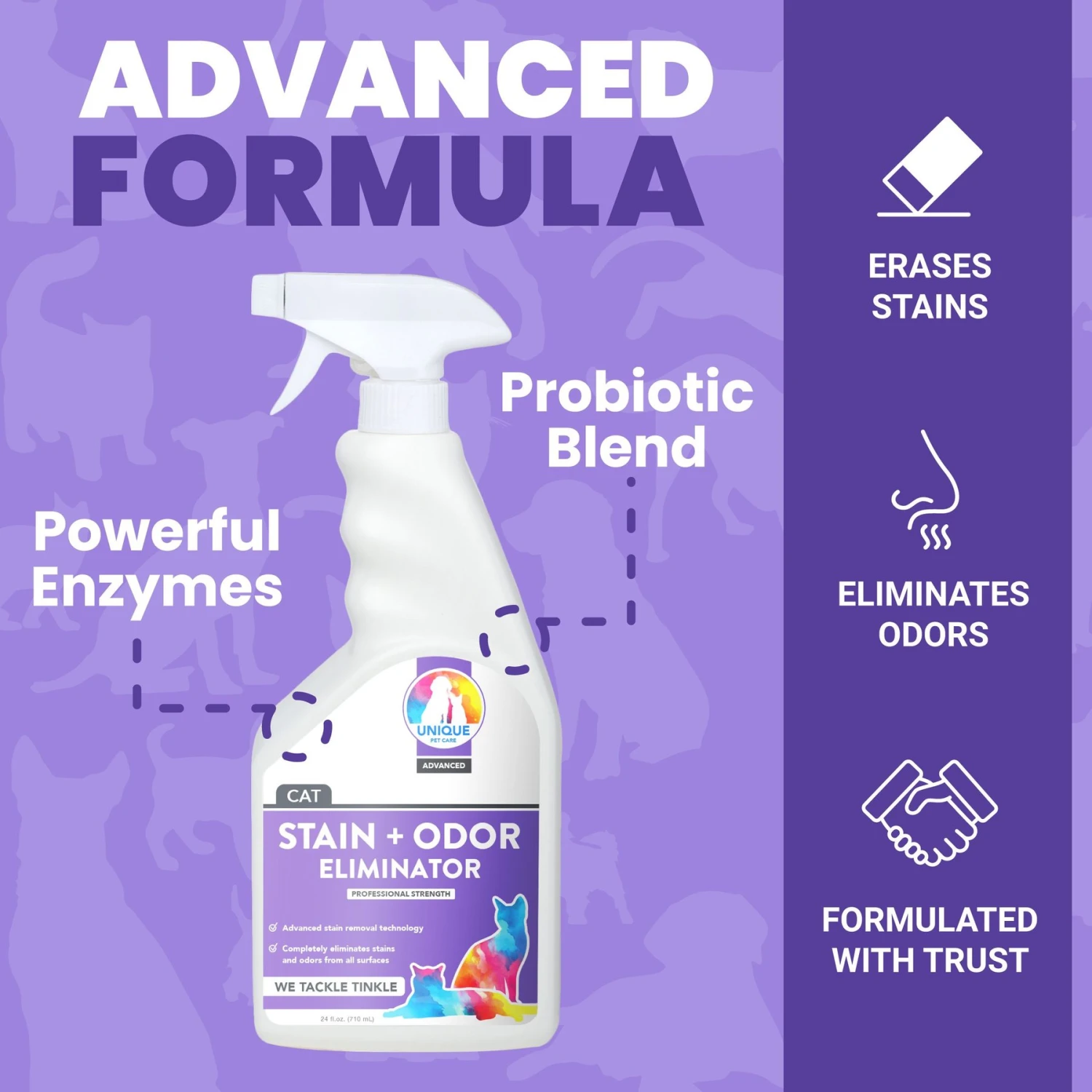 Unique Pet Care Sweet Tangerine Cat Odor + Stain Remover, 24-oz Bottle 4 Unique Pet Care Sweet Tangerine Cat Odor + Stain Remover, 24-oz Bottle - Image 4