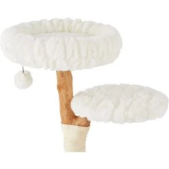 Frisco Natural Wood Modern Cat Tree With Toy, Ivory, Medium -Mewhaus Shop 236561 PT3. AC SS1800 V1615987381
