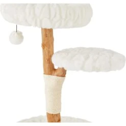 Frisco Natural Wood Modern Cat Tree With Toy, Ivory, Medium -Mewhaus Shop 236561 PT4. AC SS1800 V1615987366