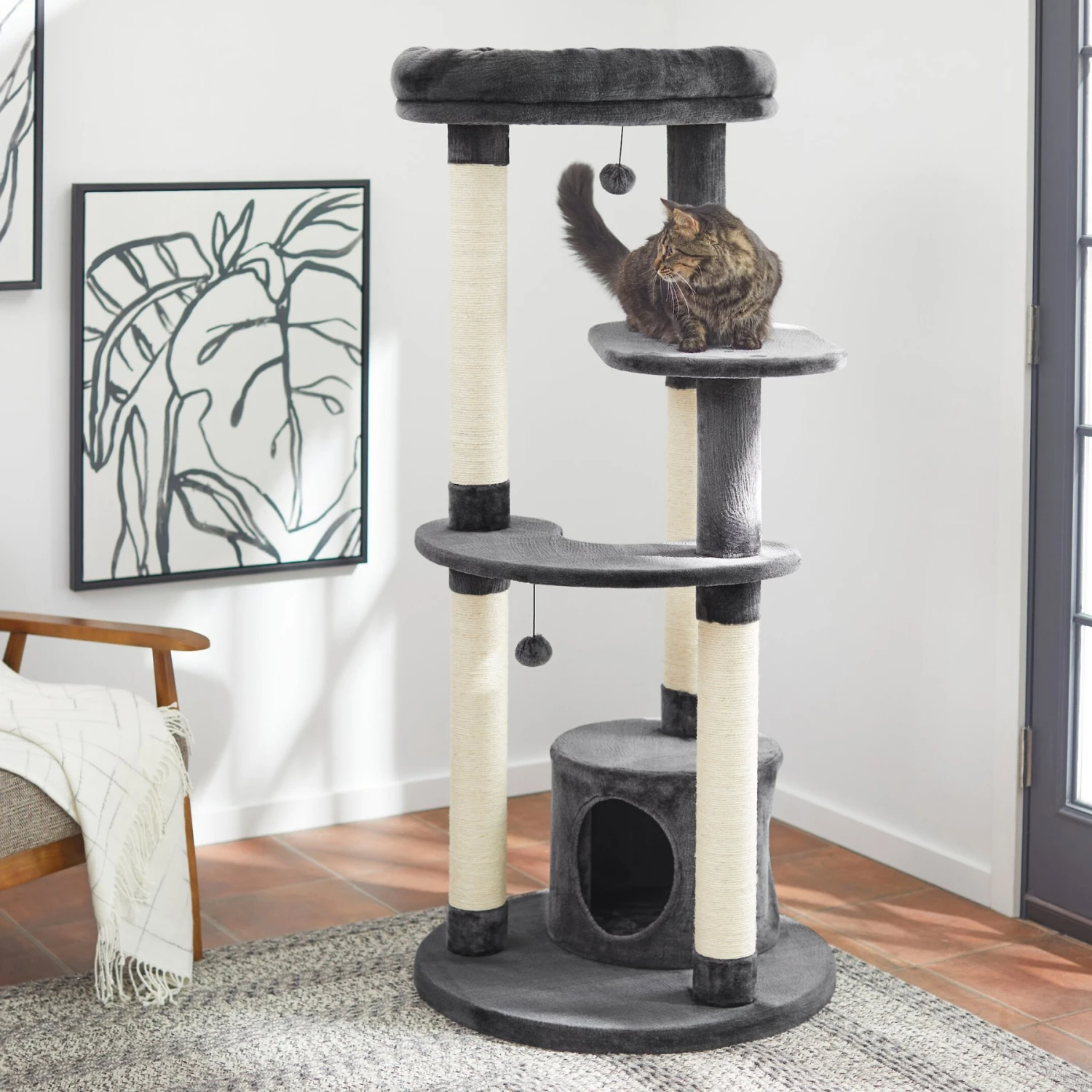 Frisco Heavy Duty Faux Fur Cat Tree & Condo 1 Frisco Heavy Duty Faux Fur Cat Tree & Condo