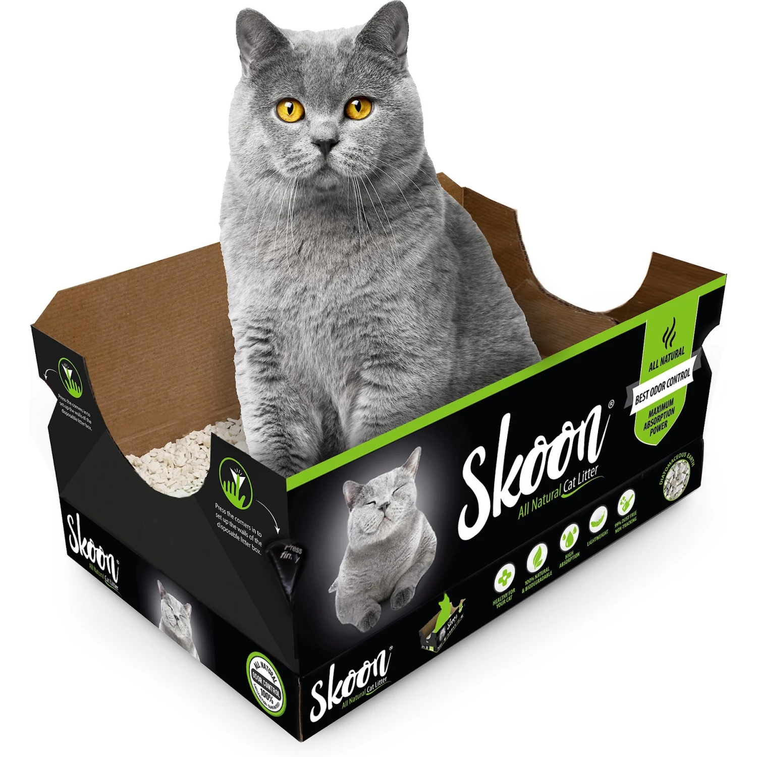 Skoon Unscented Non-Clumping Cat Litter & Disposable Litter Box 1 Skoon Unscented Non-Clumping Cat Litter & Disposable Litter Box