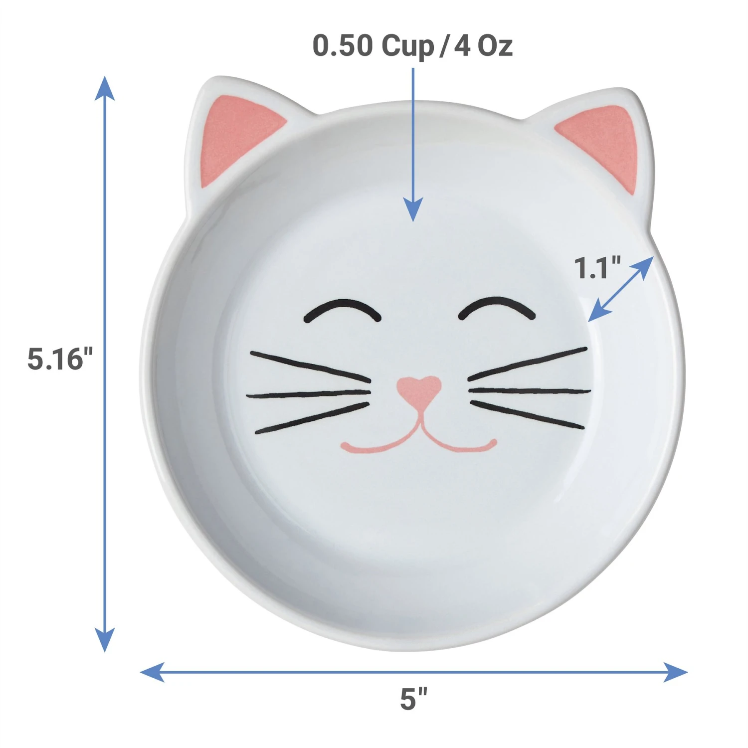 Frisco Cat Face Non-skid Ceramic Cat Dish 2 Frisco Cat Face Non-skid Ceramic Cat Dish - Image 2