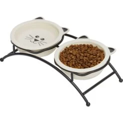 Frisco Cat Face Non-skid Elevated Double Ceramic Cat Bowl -Mewhaus Shop 256113 PT3. AC SS1800 V1615312281