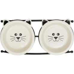 Frisco Cat Face Non-skid Elevated Double Ceramic Cat Bowl -Mewhaus Shop 256113 PT4. AC SS1800 V1615312897