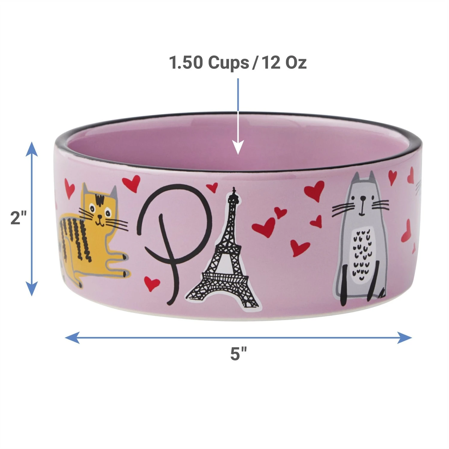 Frisco Paris Non-skid Ceramic Cat Dish 2 Frisco Paris Non-skid Ceramic Cat Dish - Image 2