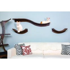 The Refined Feline Lotus Leaf Wall Mounted Cat Wall Shelf -Mewhaus Shop 258400 PT3. AC SS1800 V1603408918